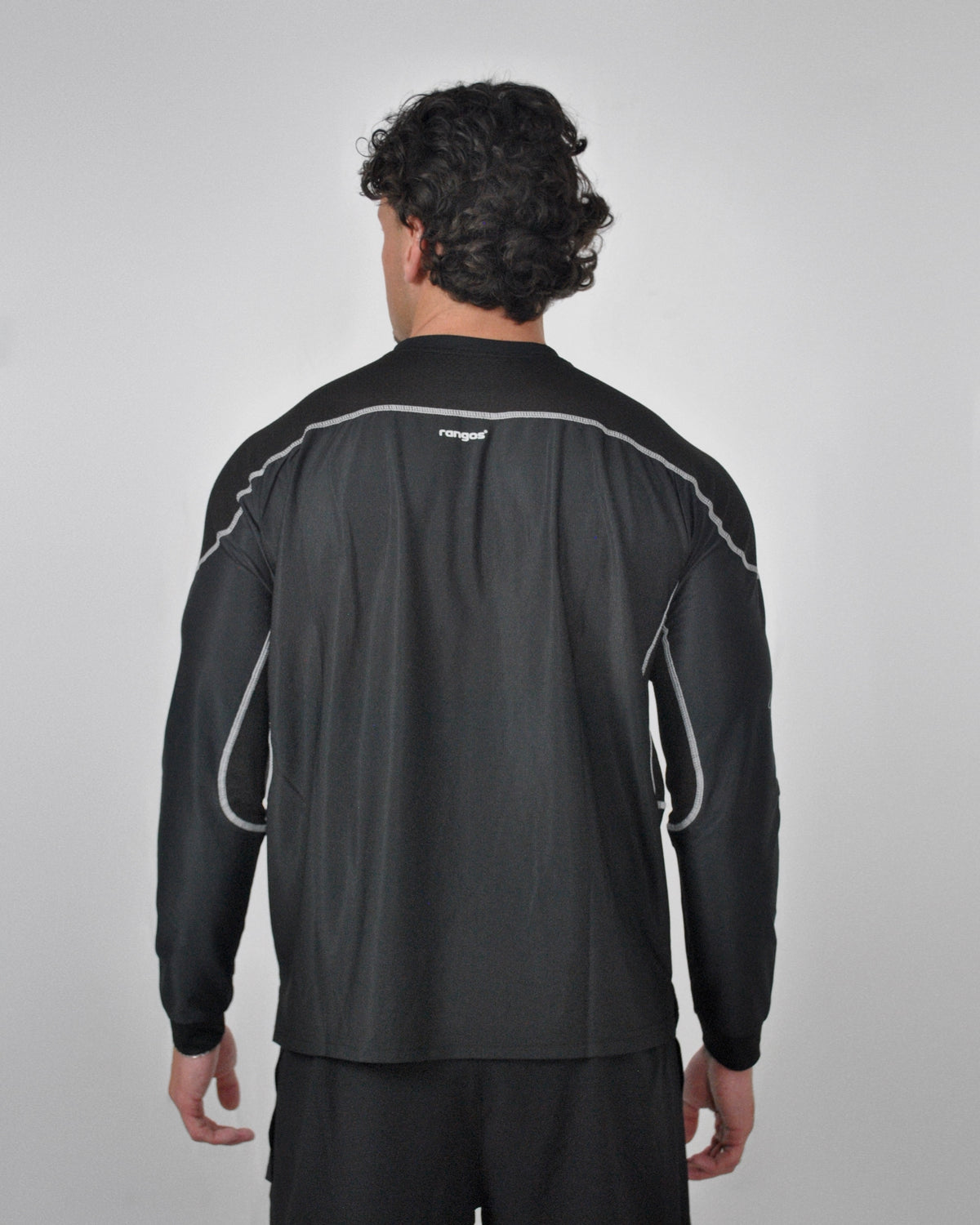 LONG SLEEVE MESH TEE - BLACK