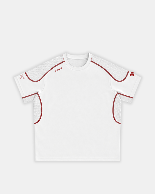 SHORT SLEEVE MESH TEE - WHITE