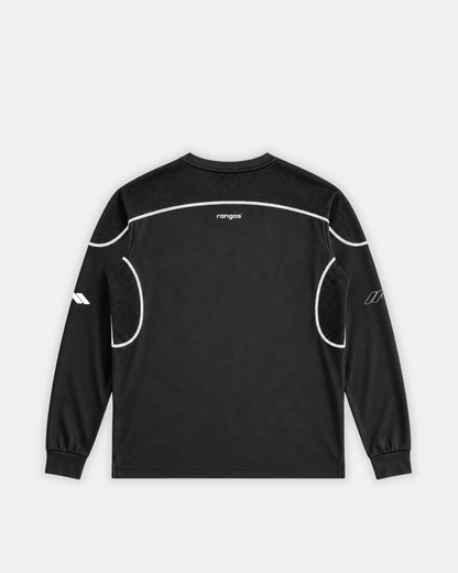 LONG SLEEVE MESH TEE - BLACK