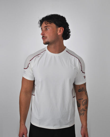 SHORT SLEEVE MESH TEE - WHITE
