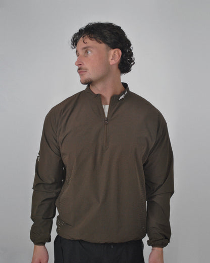 LIGHTWEIGHT QUARTER-ZIP - BROWN
