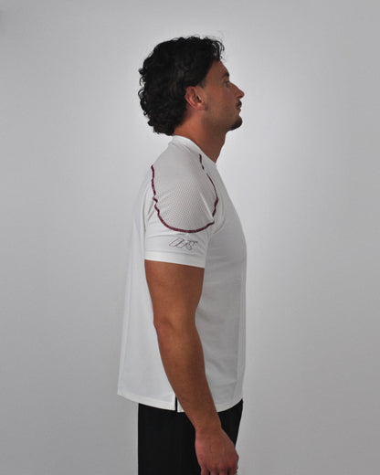 SHORT SLEEVE MESH TEE - WHITE